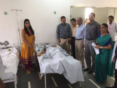 Blood Donation Camp organised at Homoeopathy University, Jaipur on the occasion of 263rd Birth Anniversary of Dr. C F S Hahnemann